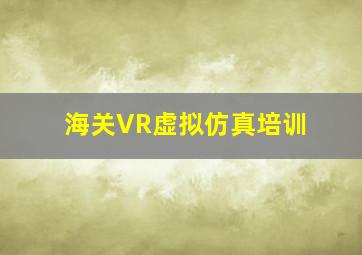 海关VR虚拟仿真培训