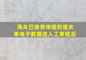 海关已接受申报的报关单电子数据送人工审核后