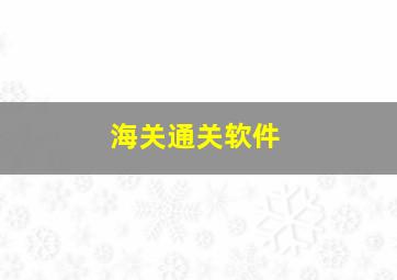 海关通关软件