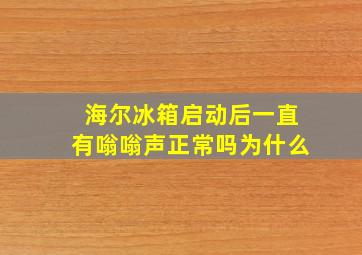 海尔冰箱启动后一直有嗡嗡声正常吗为什么