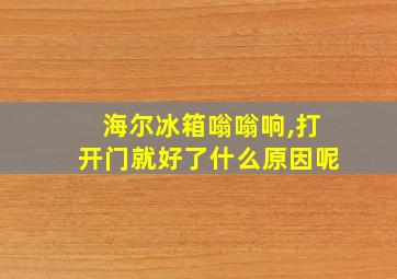 海尔冰箱嗡嗡响,打开门就好了什么原因呢