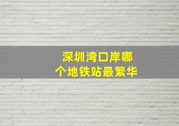 深圳湾口岸哪个地铁站最繁华