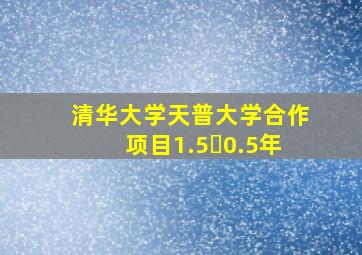 清华大学天普大学合作项目1.5➕0.5年