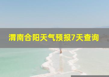 渭南合阳天气预报7天查询