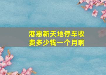 港惠新天地停车收费多少钱一个月啊