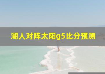 湖人对阵太阳g5比分预测