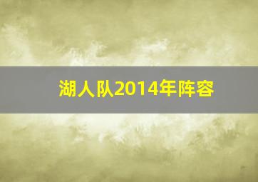 湖人队2014年阵容