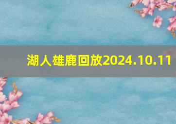 湖人雄鹿回放2024.10.11