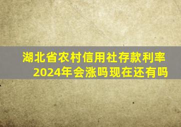 湖北省农村信用社存款利率2024年会涨吗现在还有吗