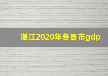 湛江2020年各县市gdp