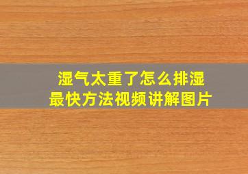 湿气太重了怎么排湿最快方法视频讲解图片