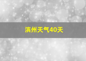 滨州天气40天