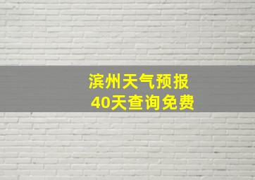 滨州天气预报40天查询免费