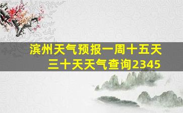 滨州天气预报一周十五天三十天天气查询2345