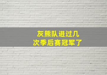 灰熊队进过几次季后赛冠军了