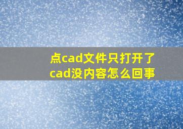 点cad文件只打开了cad没内容怎么回事