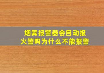 烟雾报警器会自动报火警吗为什么不能报警