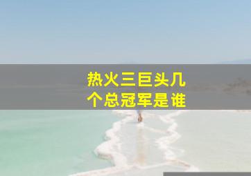 热火三巨头几个总冠军是谁