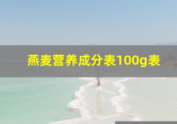 燕麦营养成分表100g表