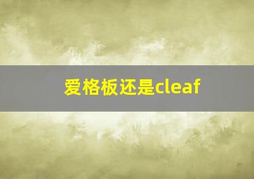 爱格板还是cleaf