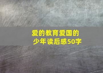 爱的教育爱国的少年读后感50字