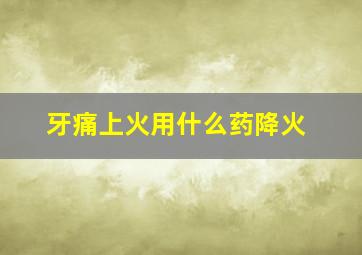 牙痛上火用什么药降火