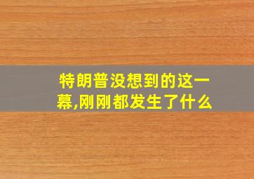 特朗普没想到的这一幕,刚刚都发生了什么