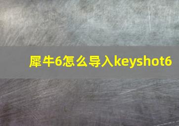 犀牛6怎么导入keyshot6