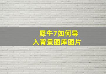 犀牛7如何导入背景图库图片