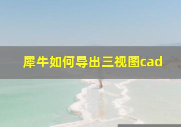 犀牛如何导出三视图cad