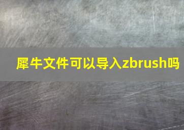 犀牛文件可以导入zbrush吗