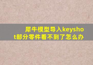 犀牛模型导入keyshot部分零件看不到了怎么办