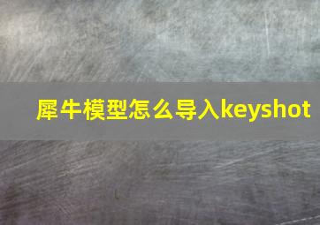 犀牛模型怎么导入keyshot