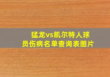 猛龙vs凯尔特人球员伤病名单查询表图片