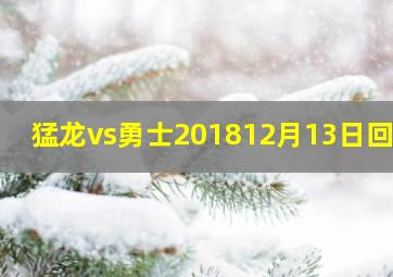 猛龙vs勇士201812月13日回放