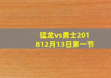 猛龙vs勇士201812月13日第一节