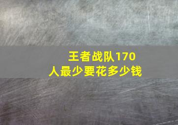 王者战队170人最少要花多少钱