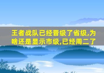 王者战队已经晋级了省级,为啥还是显示市级,已经周二了