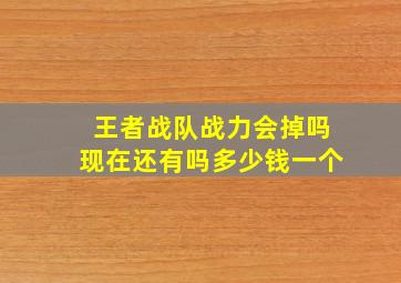 王者战队战力会掉吗现在还有吗多少钱一个