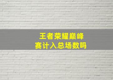 王者荣耀巅峰赛计入总场数吗