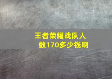 王者荣耀战队人数170多少钱啊