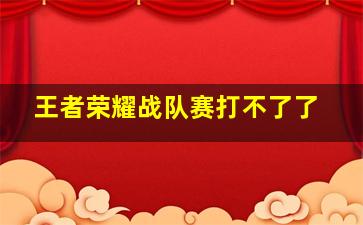 王者荣耀战队赛打不了了