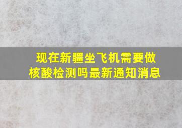 现在新疆坐飞机需要做核酸检测吗最新通知消息