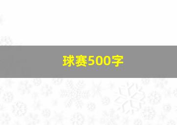 球赛500字