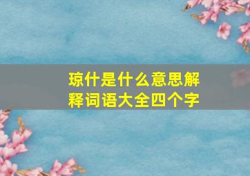 琼什是什么意思解释词语大全四个字