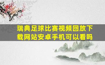 瑞典足球比赛视频回放下载网站安卓手机可以看吗