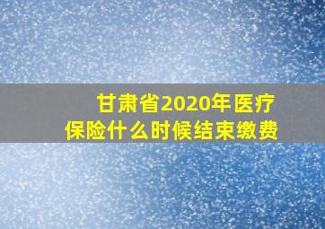 甘肃省2020年医疗保险什么时候结束缴费