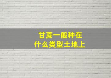 甘蔗一般种在什么类型土地上