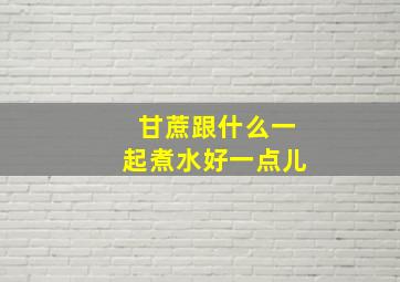 甘蔗跟什么一起煮水好一点儿