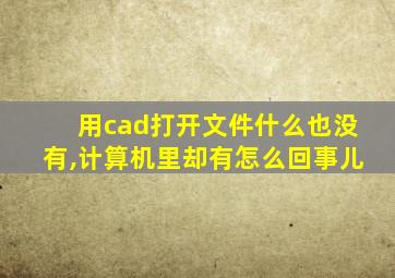 用cad打开文件什么也没有,计算机里却有怎么回事儿